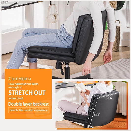 Criss Cross Office Chair Extra Wide Black For Home Office