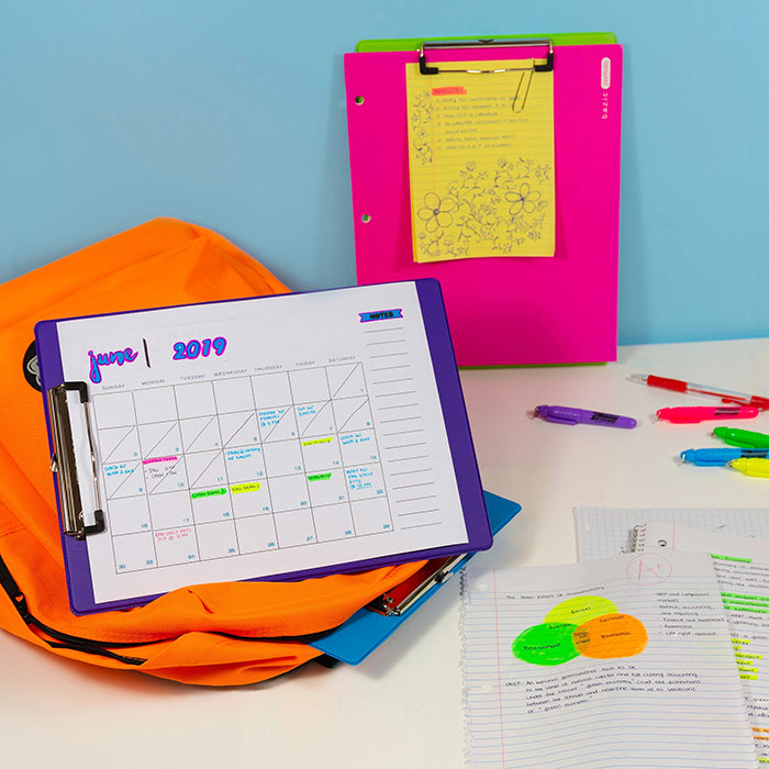 Bright Color PVC Standard Clipboard w/ Low Profile Clip - 1 Random Color