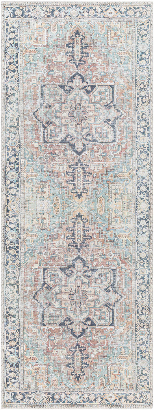 Green Nisa Vintage Washable Area Rug