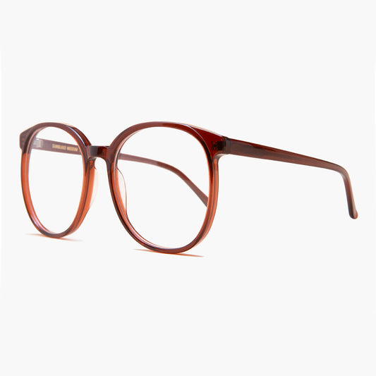 Maroon Round Retro Blue Light Blocker Glasses - Smarty