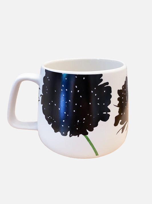 Porcelain Mug: Black Scabiosa