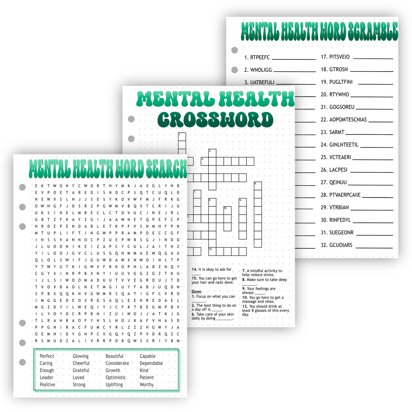 Mental Health Activity Pages