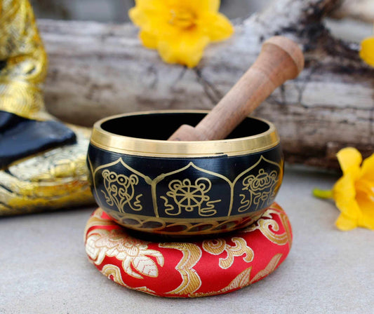 8 Lucky Symbols Tibetan Singing Bowl
