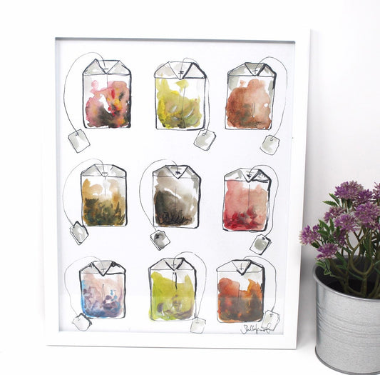 Tea For You and Me Print, 11x14, Home Decor, Food Art, Tea Artwork