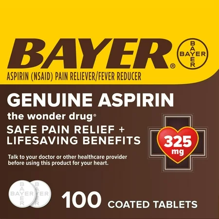 Bayer Genuine Aspirin 325 Mg Multi-Symptom Pain Reliever, Coated Tablets