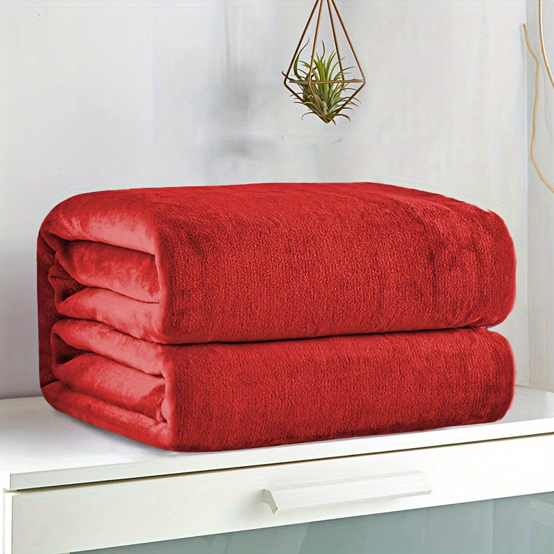 Ultra-Soft Flannel Throw Blanket - Solid Color, Cozy & Warm for Couch, Bed, Office, and Travel - Machine Washable, All-Season Comfort