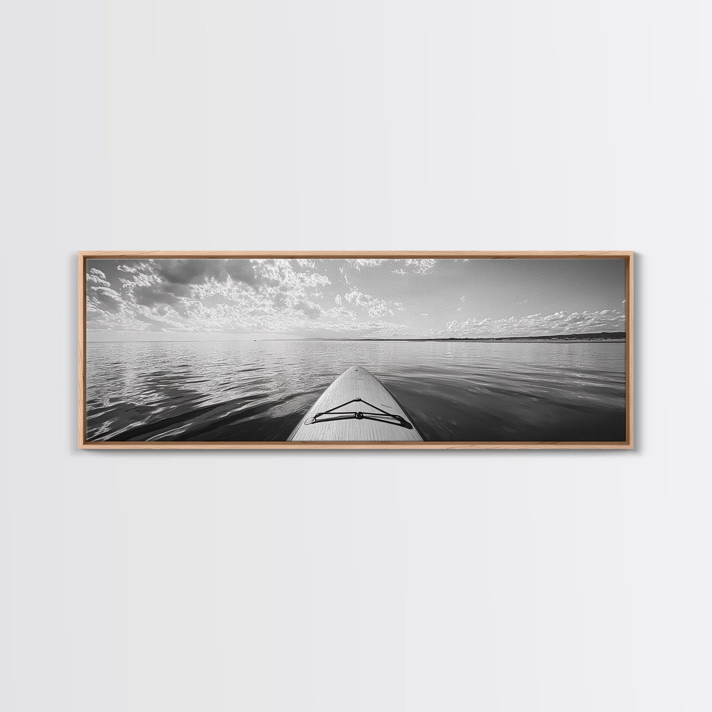 Paddleboard Ocean View, Tranquil Water Scene, Minimalist Adventure, Canvas Print, Coastal Wall Art, Calming Decor, Bedroom Zen Style
