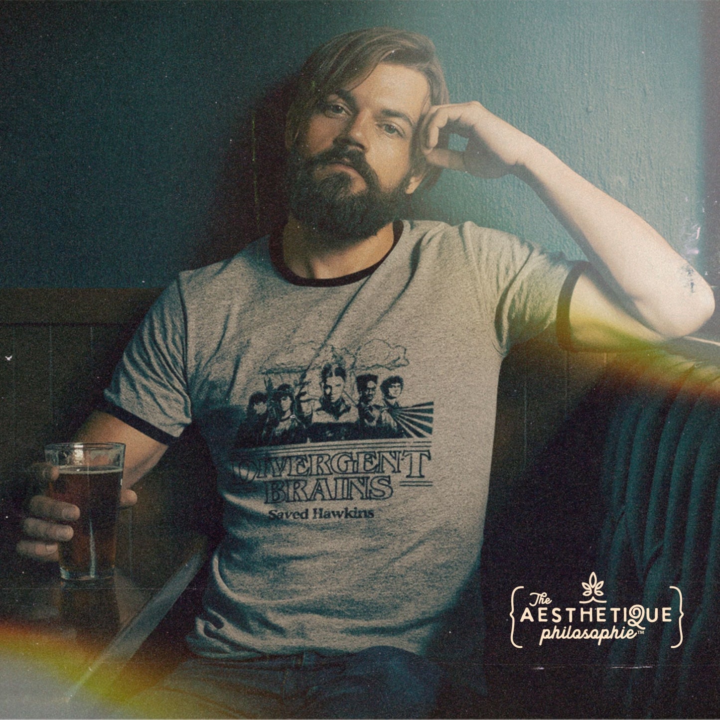 Divergent Brains Saved Hawkins - Adult Unisex Cotton Ringer T-Shirt