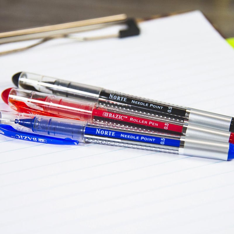 Black Needle-Tip Rollerball Pen (3/Pack)