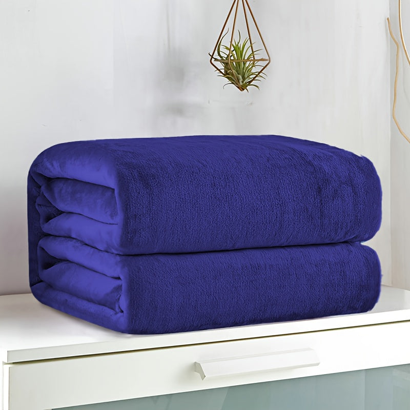 Ultra-Soft Flannel Throw Blanket - Solid Color, Cozy & Warm for Couch, Bed, Office, and Travel - Machine Washable, All-Season Comfort