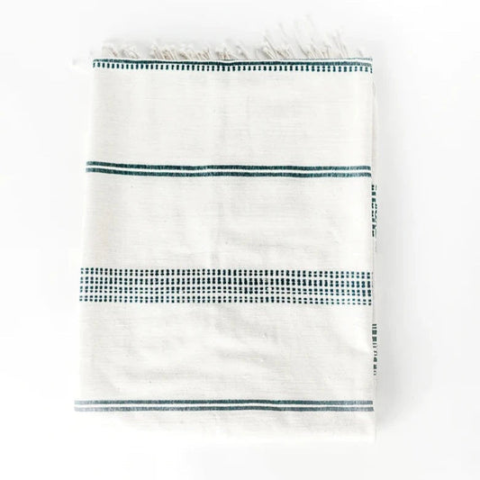 Aden Throw - Natural / Navy