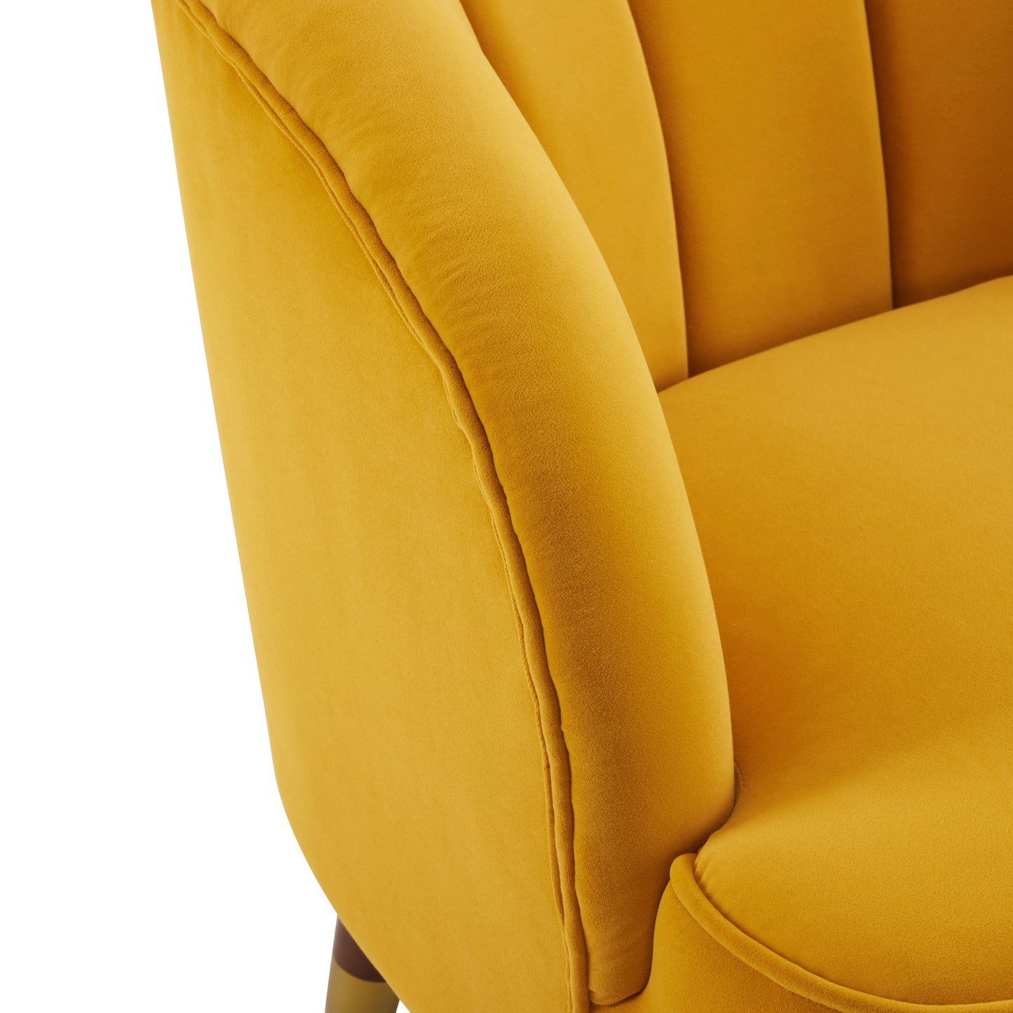 Upholstered Barrel Accent Chair With Wooden Legs