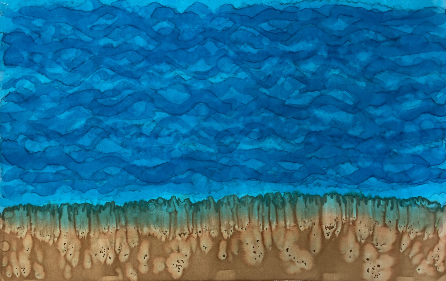 "Beach Zen II” - Hand-dyed Silk Wall Hanging  - $235