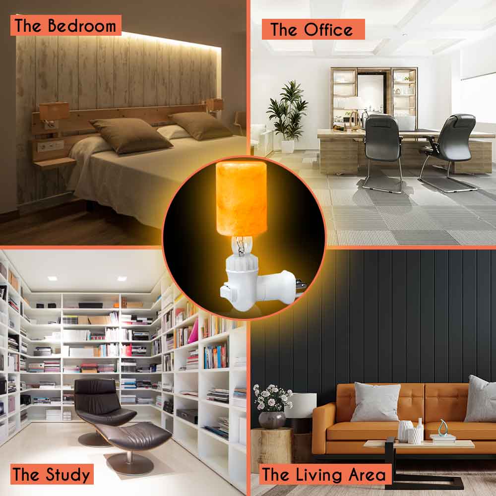 Pride of India Crystal Salt Night Lamp - Made w/ Naturally Occurring Himalayan Pink Salt– Home Decor – Handcrafted – Elevates Mood/ Brightens Space – Better Air Quality