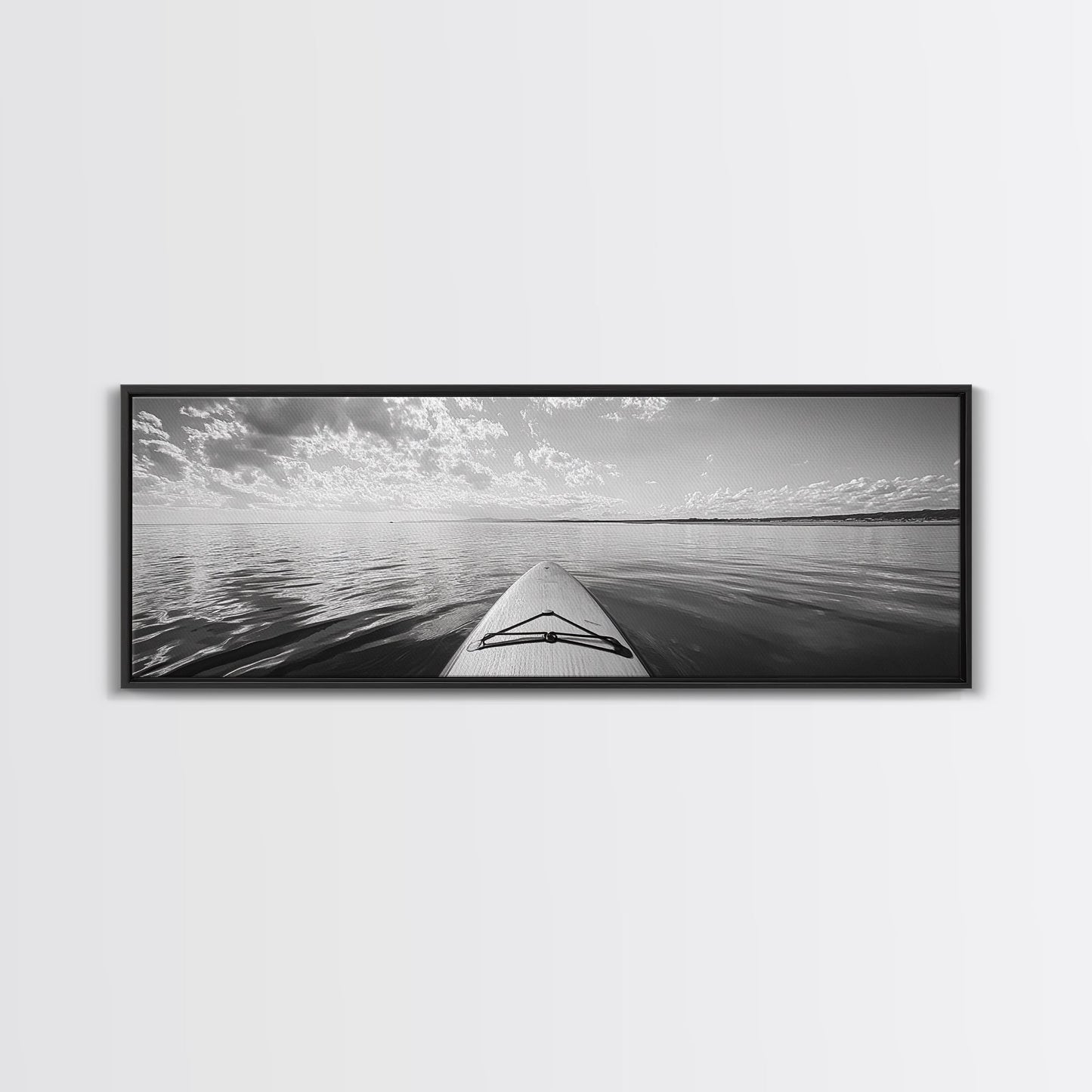 Paddleboard Ocean View, Tranquil Water Scene, Minimalist Adventure, Canvas Print, Coastal Wall Art, Calming Decor, Bedroom Zen Style