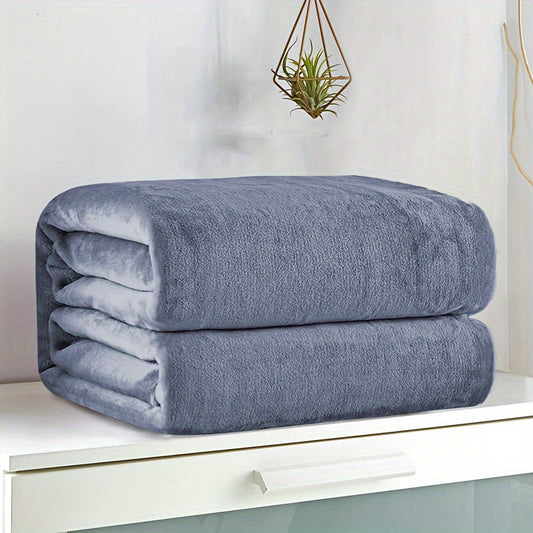 Ultra-Soft Flannel Throw Blanket - Solid Color, Cozy & Warm for Couch, Bed, Office, and Travel - Machine Washable, All-Season Comfort