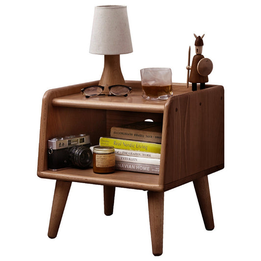 Pure Solid Wood Bedside Cabinet Modern Simple Nightstands European Beech Solid Beech Storage Cabinet Natural