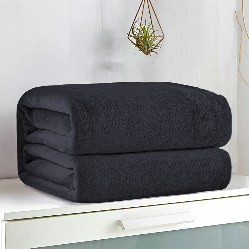Ultra-Soft Flannel Throw Blanket - Solid Color, Cozy & Warm for Couch, Bed, Office, and Travel - Machine Washable, All-Season Comfort