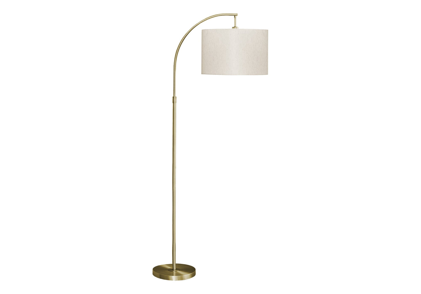 Lighting, 65'h, Floor Lamp, Brass Metal, Ivory / Cream Shade, Contemporary