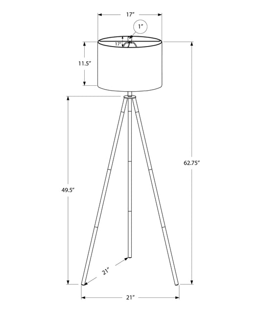 Lighting, 63'h, Floor Lamp, Brass Metal, Ivory / Cream Shade, Contemporary
