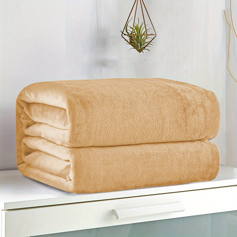 Ultra-Soft Flannel Throw Blanket - Solid Color, Cozy & Warm for Couch, Bed, Office, and Travel - Machine Washable, All-Season Comfort