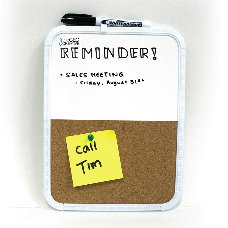 8.5" X 11" Dry Erase / Cork Combo Board w/ Marker