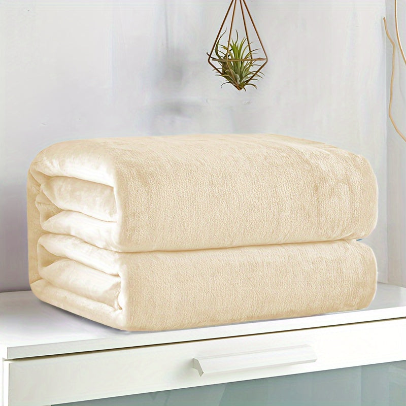 Ultra-Soft Flannel Throw Blanket - Solid Color, Cozy & Warm for Couch, Bed, Office, and Travel - Machine Washable, All-Season Comfort