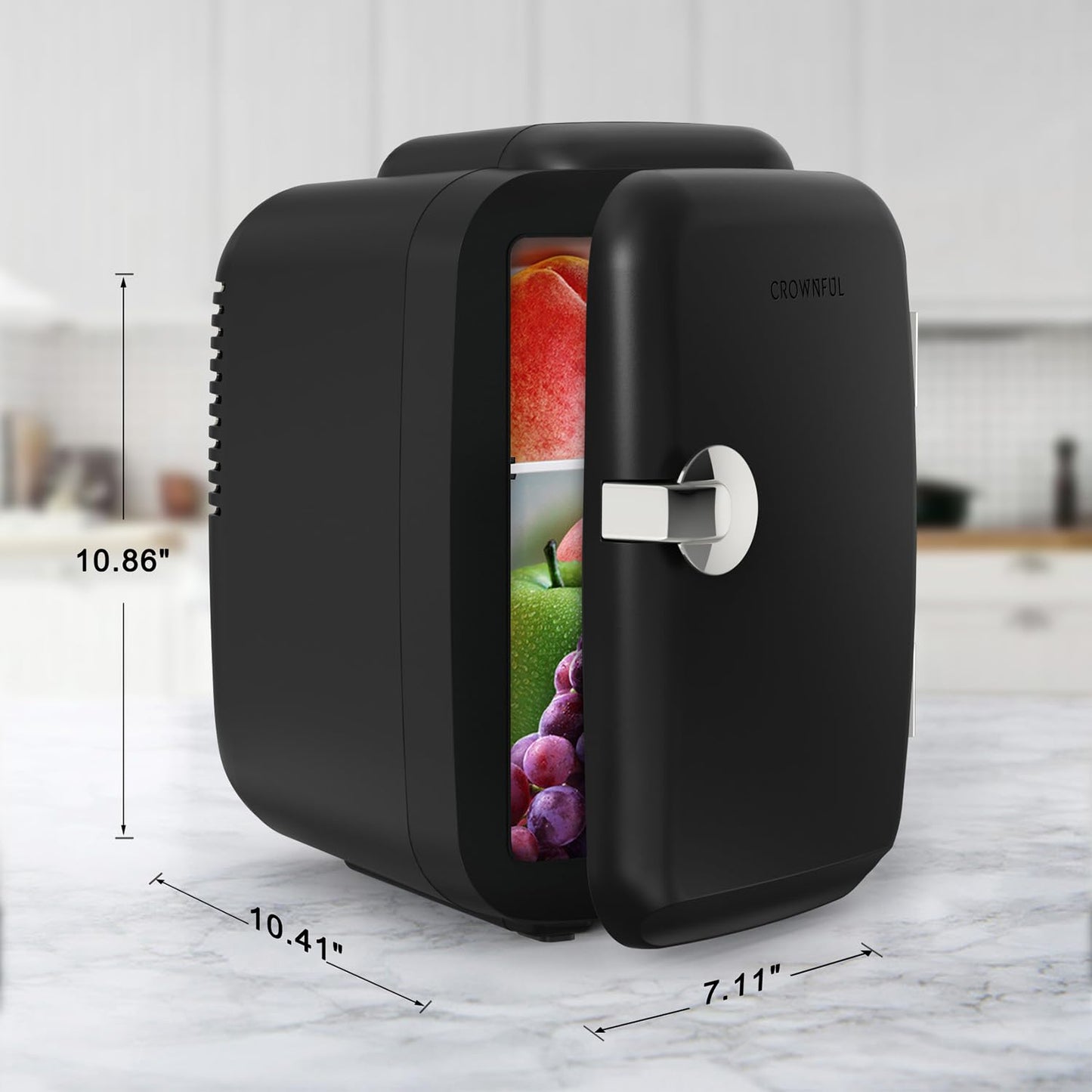 Mini Fridge, 4 Liter/6 Can Portable Cooler and Warmer Personal Refrigerator