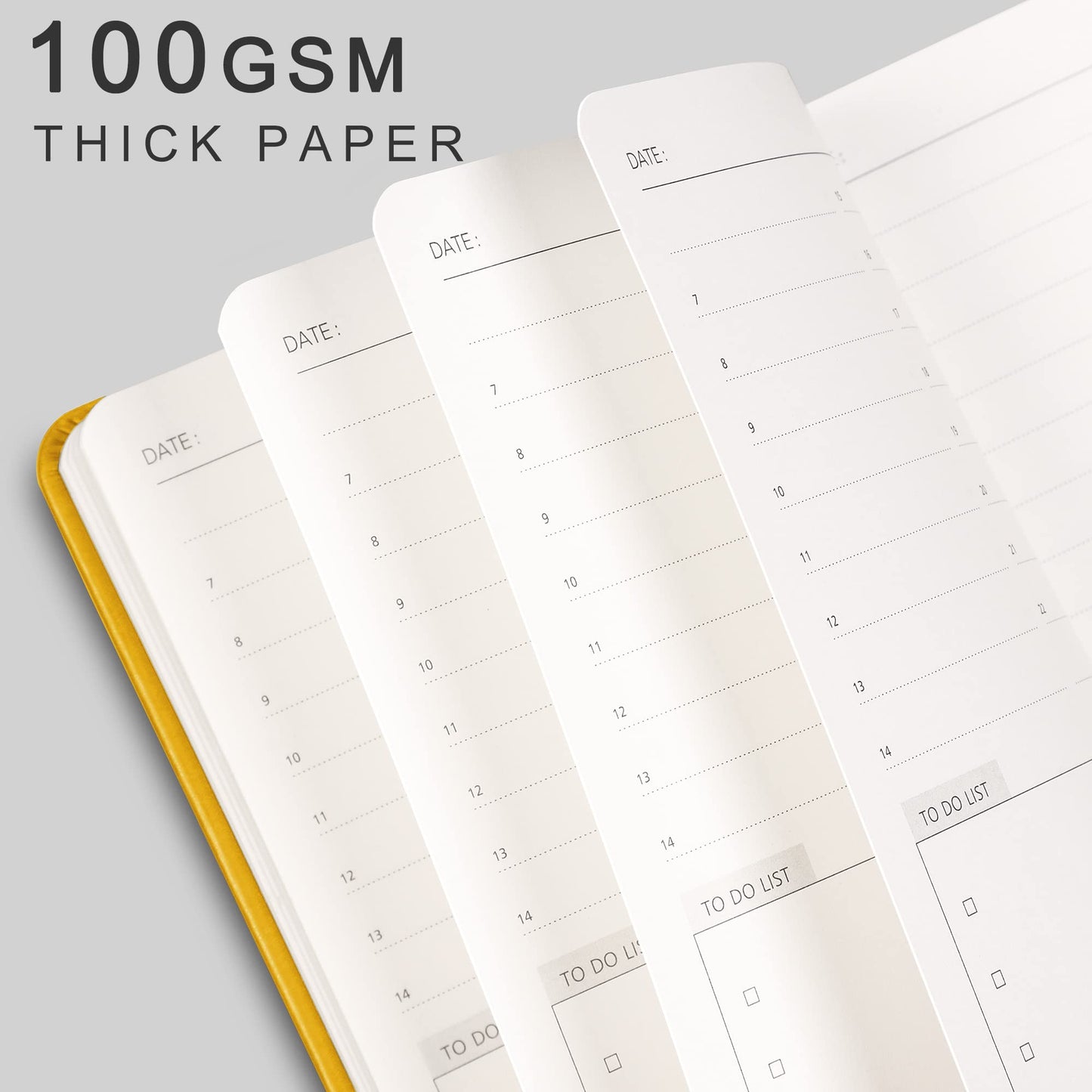 To Do List Notepad, 6.6x3.8" Daily Planner, Hourly Appointment Book, Yellow