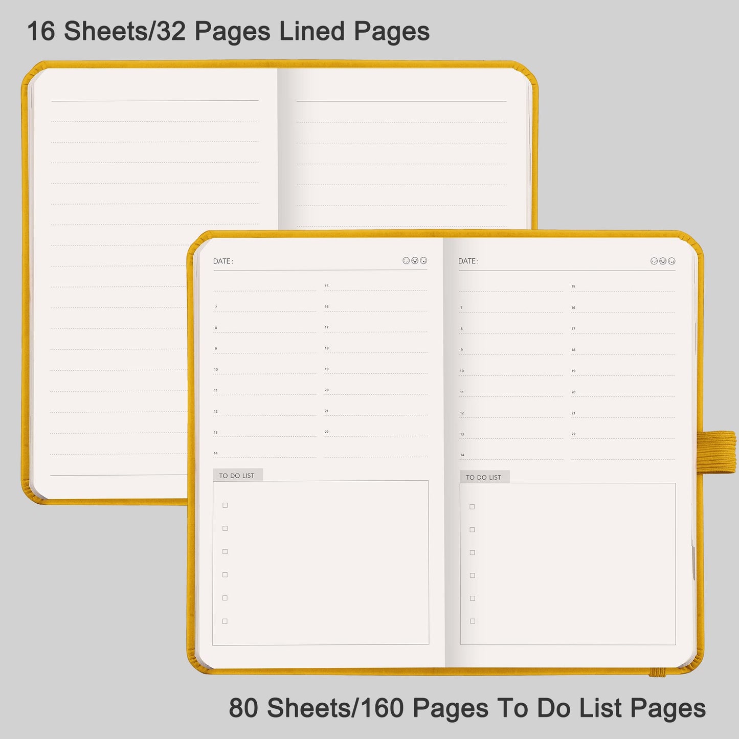 To Do List Notepad, 6.6x3.8" Daily Planner, Hourly Appointment Book, Yellow