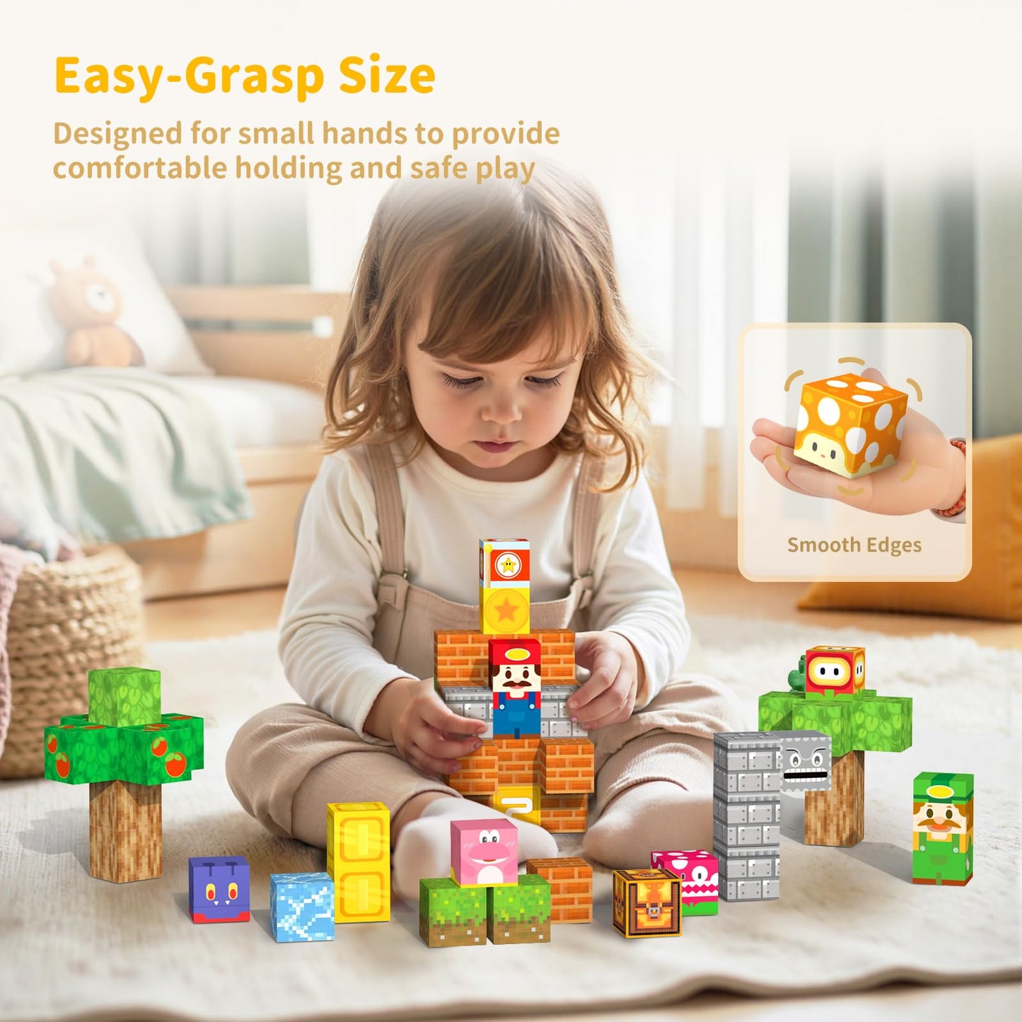 Magnetic Blocks Magnet Building Toys, STEM Building Game Montessori Sensory Toys for Kids Ages 3 to 10 years