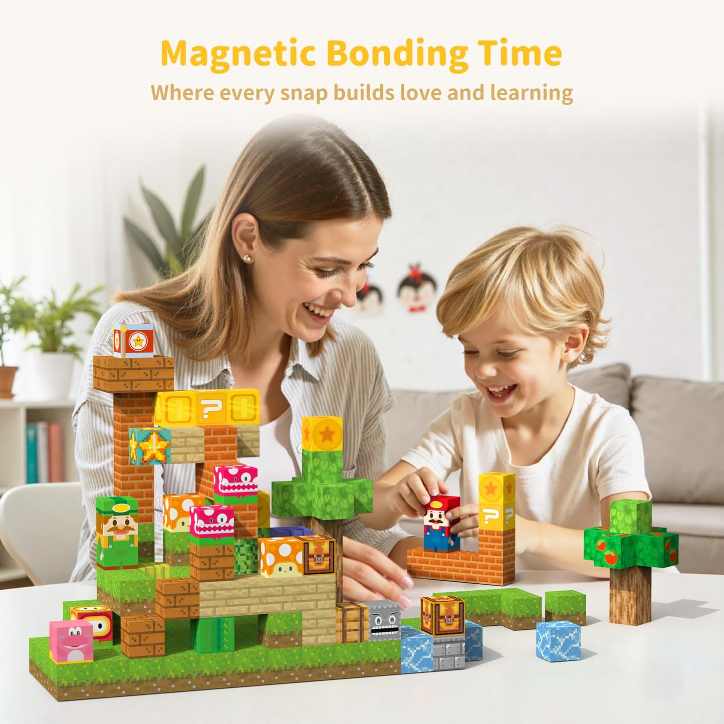 Magnetic Blocks Magnet Building Toys, STEM Building Game Montessori Sensory Toys for Kids Ages 3 to 10 years
