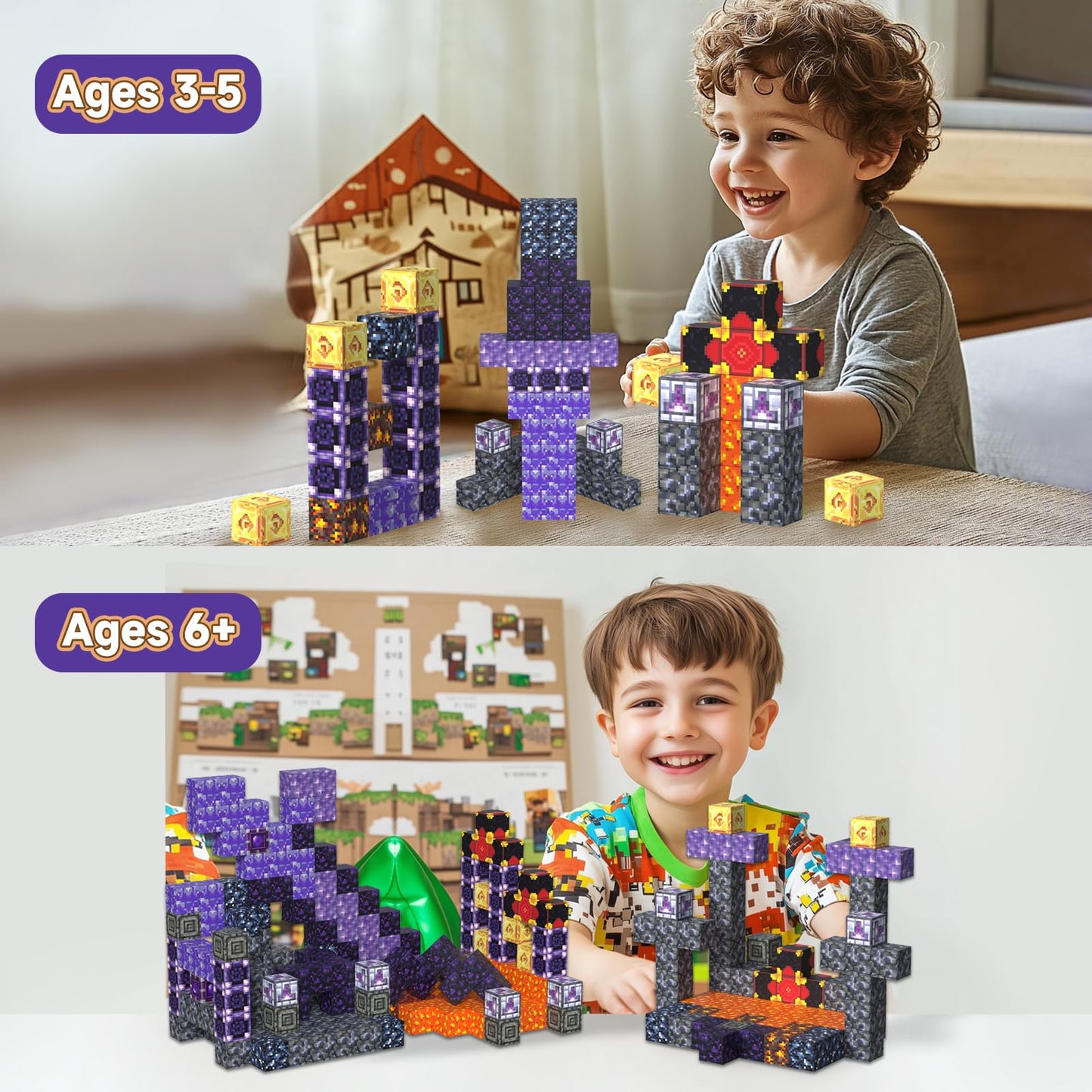 Magnetic Blocks Magnet Building Toys, STEM Building Game Montessori Sensory Toys for Kids Ages 3 to 10 years