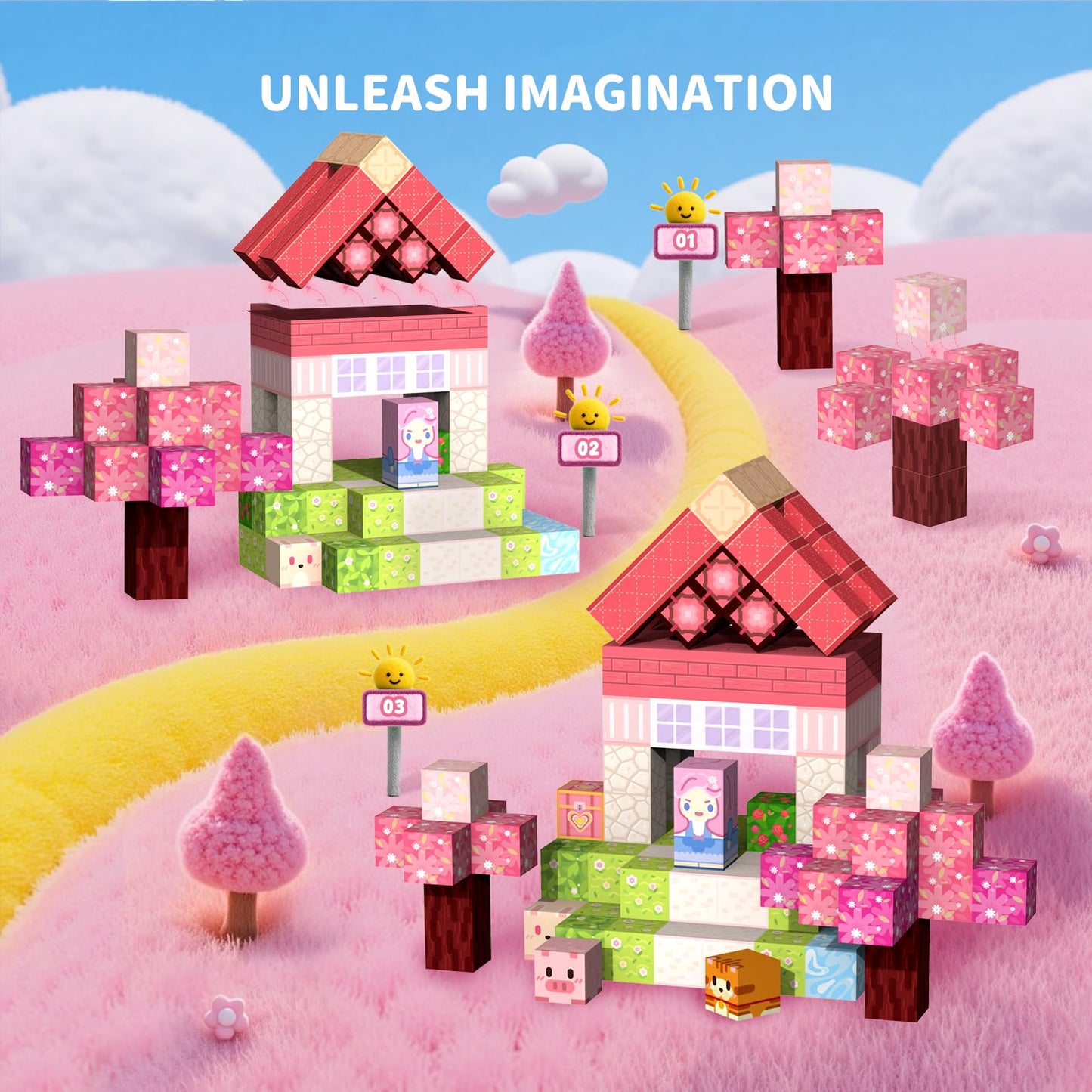 Magnetic Blocks Magnet Building Toys, STEM Building Game Montessori Sensory Toys for Kids Ages 3 to 10 years