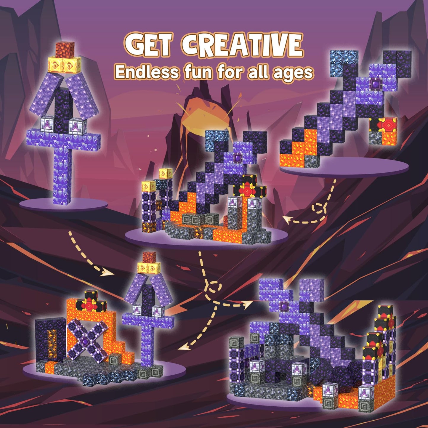 Magnetic Blocks Magnet Building Toys, STEM Building Game Montessori Sensory Toys for Kids Ages 3 to 10 years