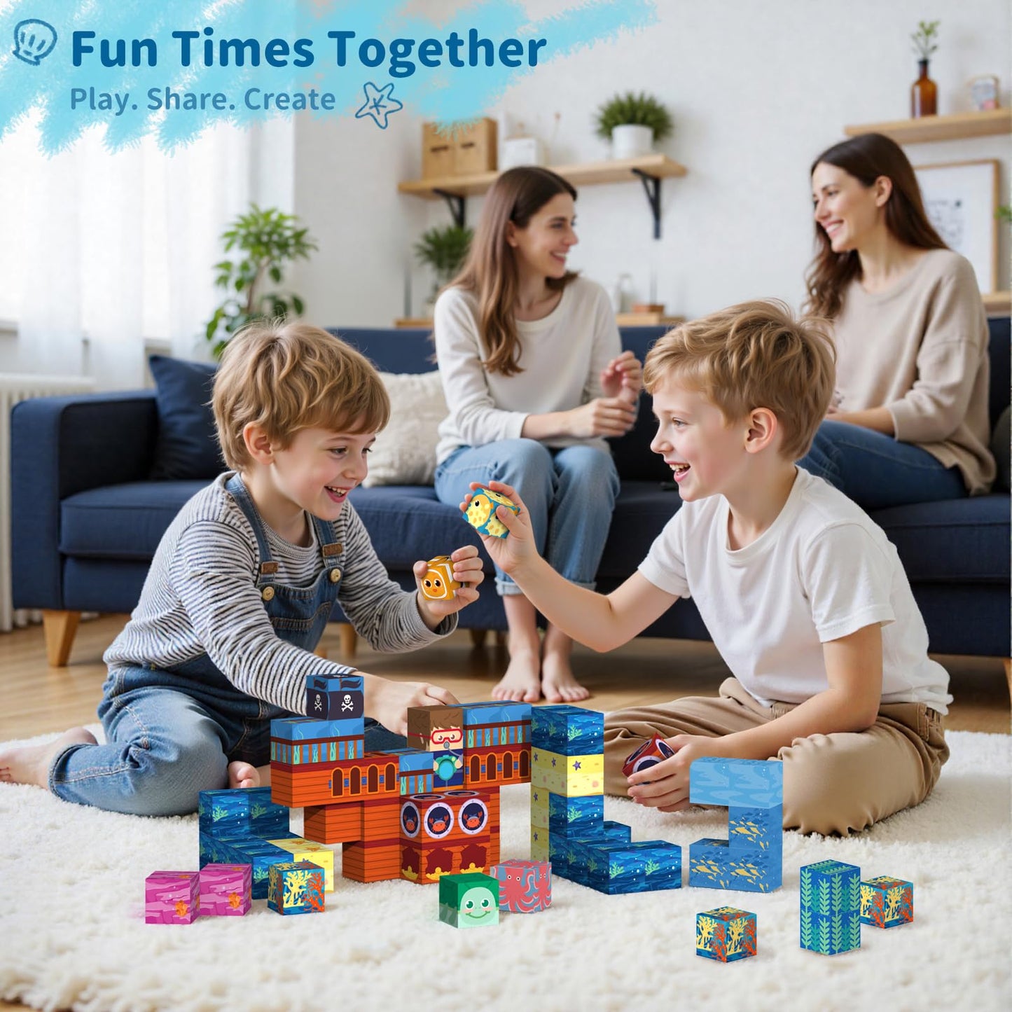Magnetic Blocks Magnet Building Toys, STEM Building Game Montessori Sensory Toys for Kids Ages 3 to 10 years