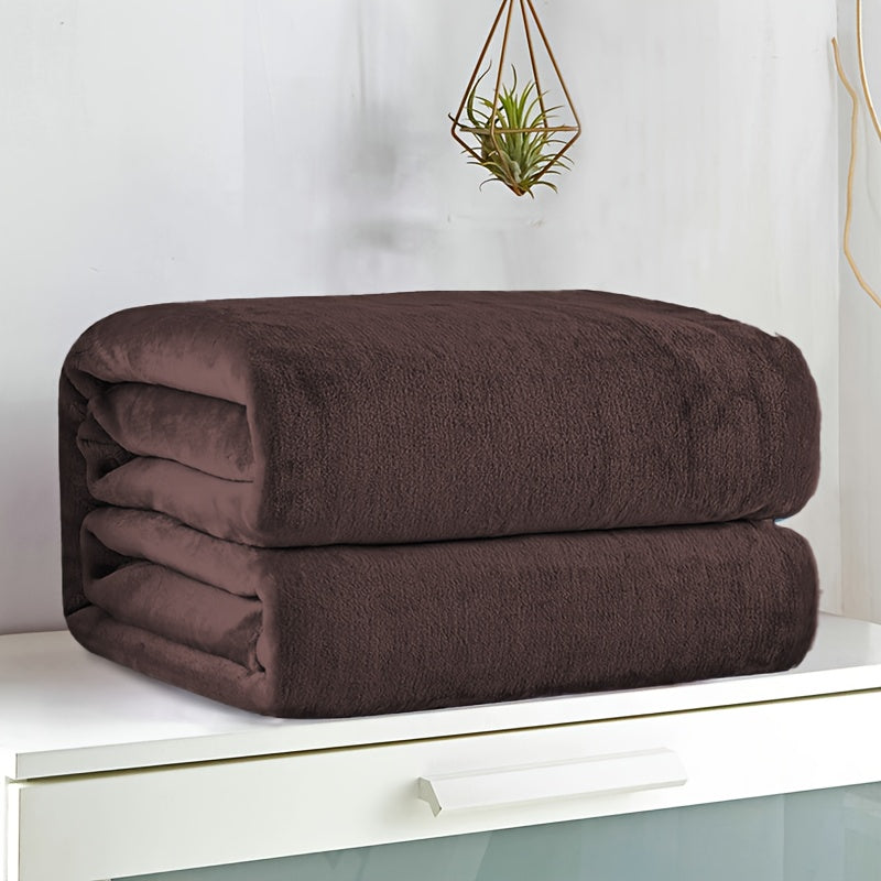 Ultra-Soft Flannel Throw Blanket - Solid Color, Cozy & Warm for Couch, Bed, Office, and Travel - Machine Washable, All-Season Comfort