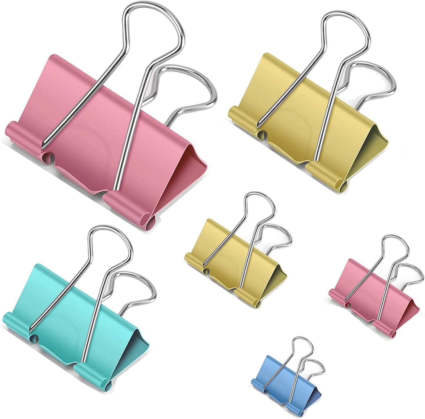90pcs Mix Colors & Size Metal Binder Clips