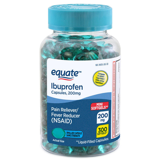 Equate Ibuprofen Mini Softgel Capsules; 200 mg; 300 Count