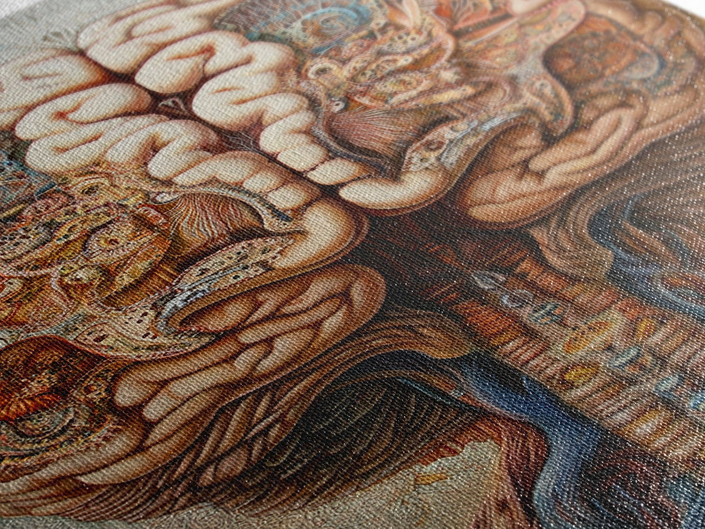 Intricate Human Brain Anatomy Framed Canvas Print Science Art Therapy Decor Unique Wall Art Guest Room Office Gift