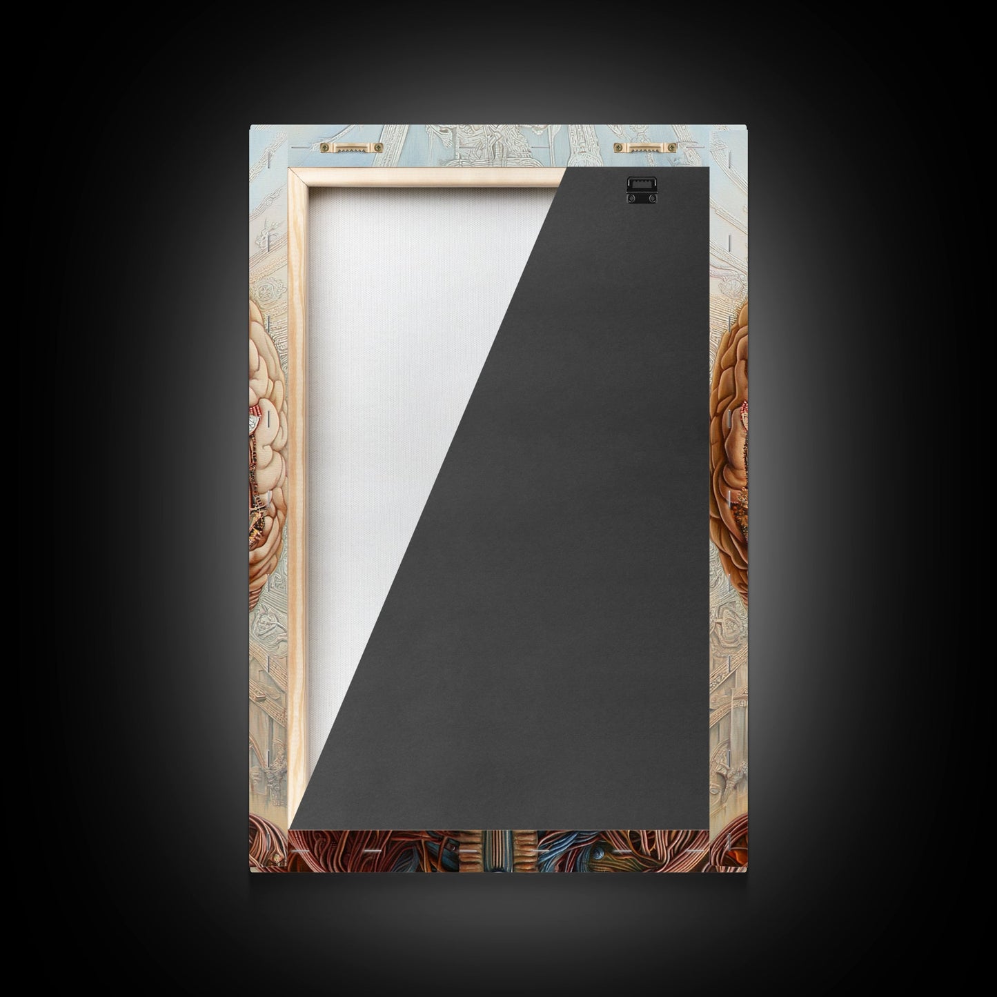 Intricate Human Brain Anatomy Framed Canvas Print Science Art Therapy Decor Unique Wall Art Guest Room Office Gift