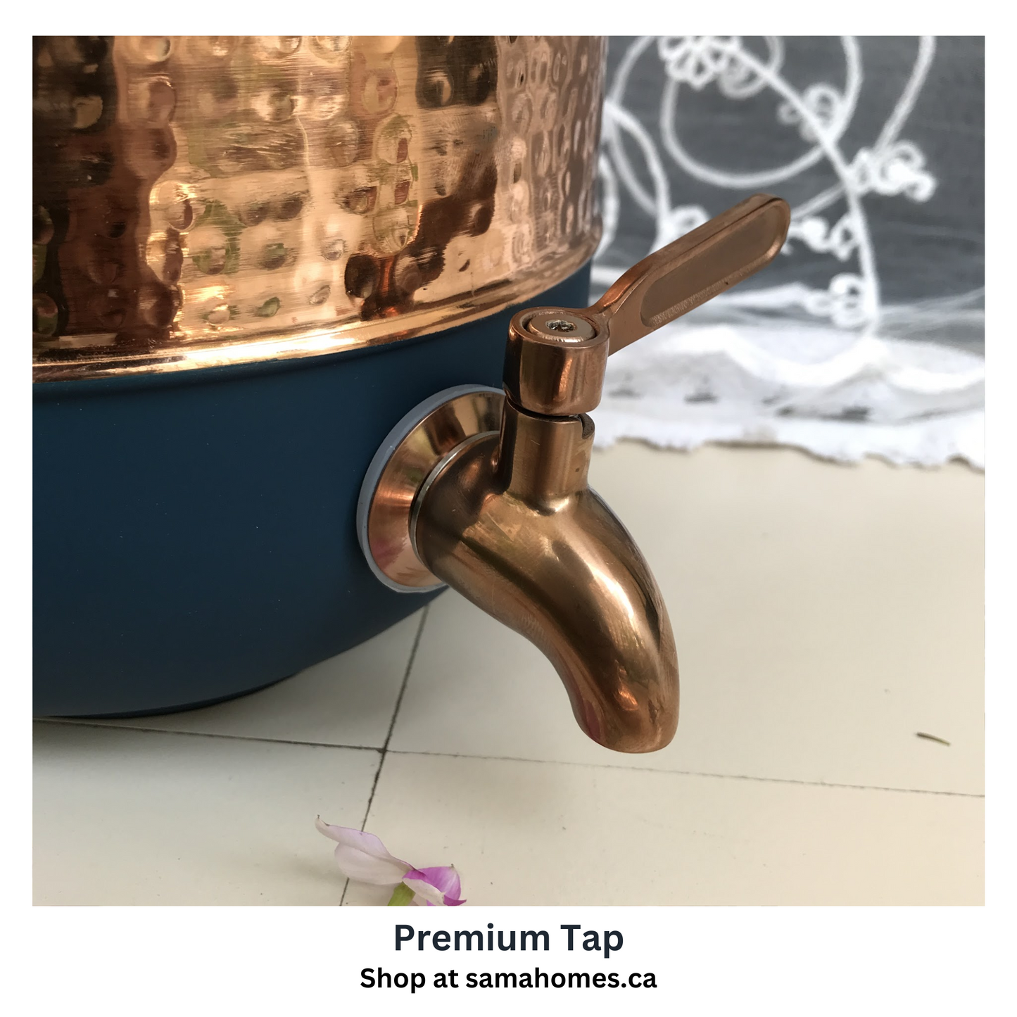 Pure Copper Water Dispenser with Silk Finish and Half Hammered Design 5 & 8 Liter | Colours Available - Red, Blue, Green, Yellow, Black, Gray