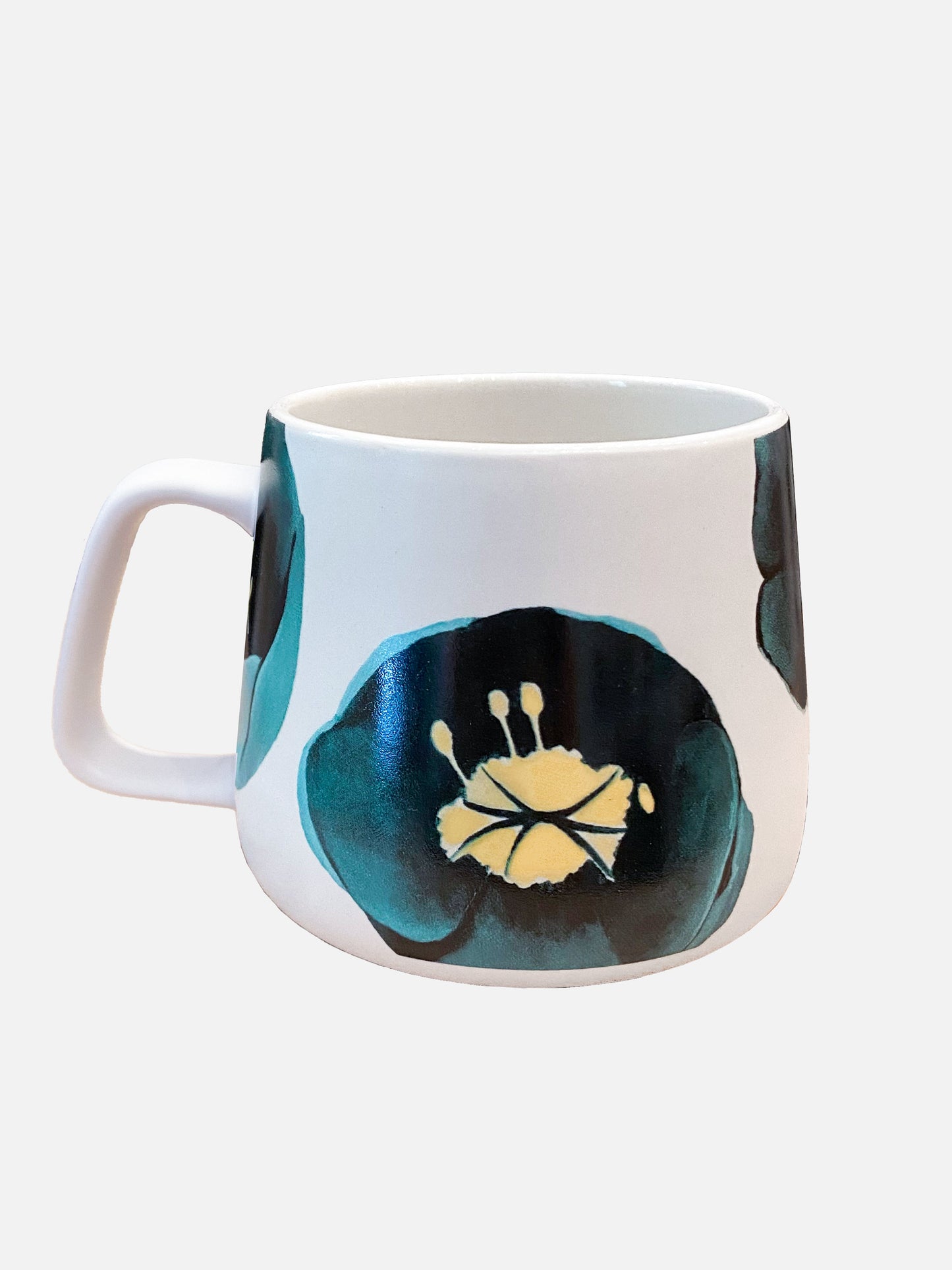 Porcelain Mug:  Green Winter Rose