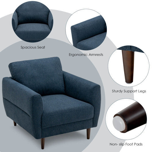 Modern Upholstered Accent Chair Single Sofa Armchair-Navy
