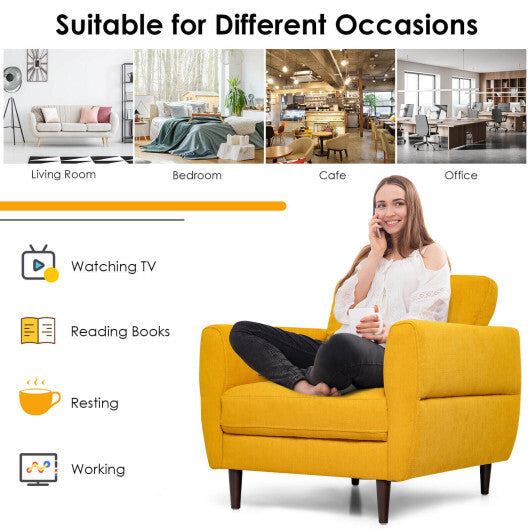 Modern Upholstered Accent Chair Single Sofa Armchair-Navy