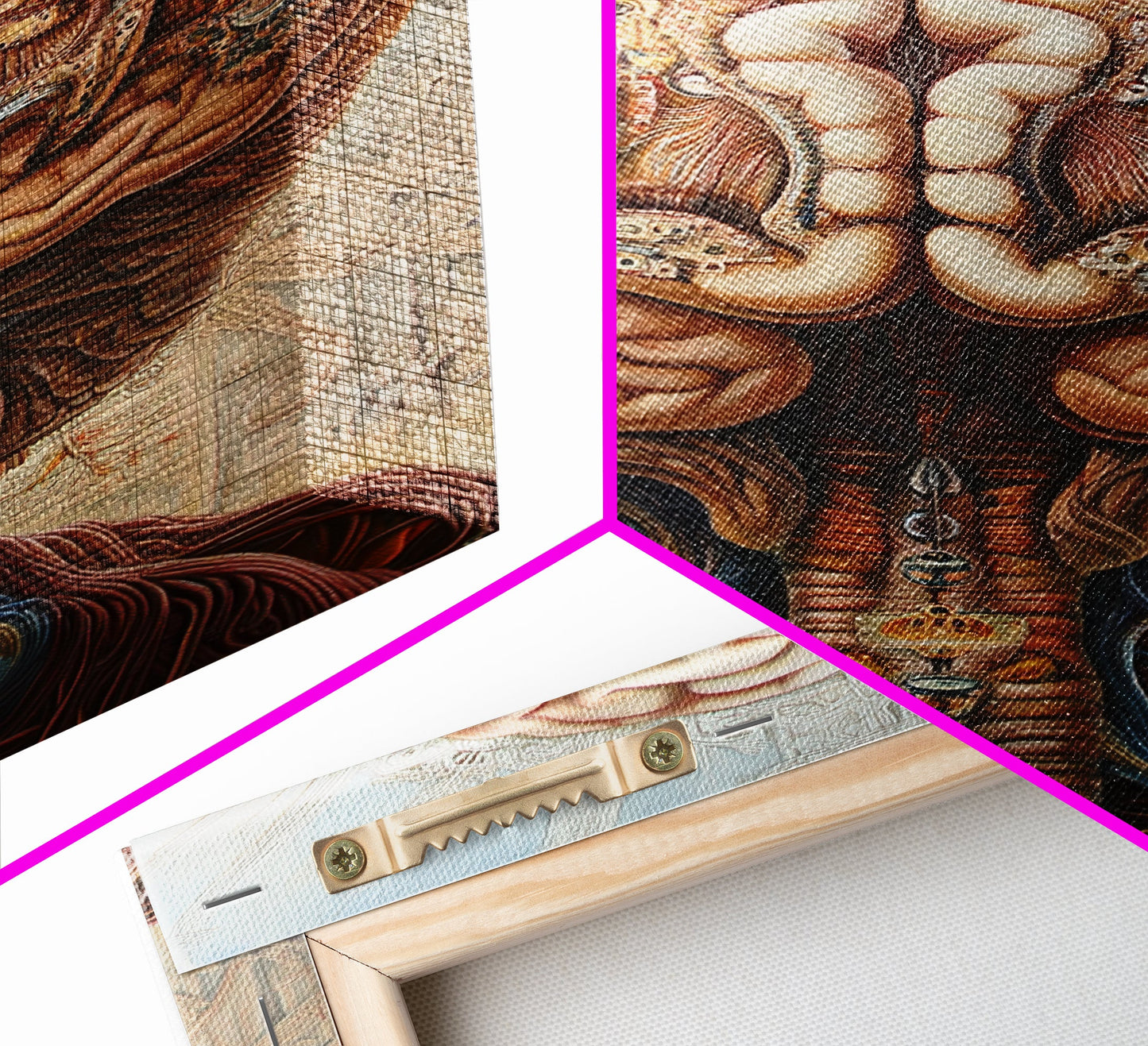 Intricate Human Brain Anatomy Framed Canvas Print Science Art Therapy Decor Unique Wall Art Guest Room Office Gift