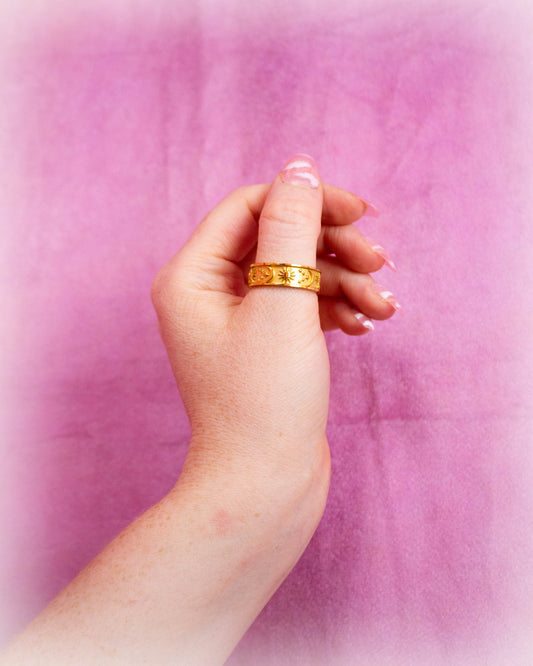 Sun, Moon, and Stars Titanium Fidget Ring