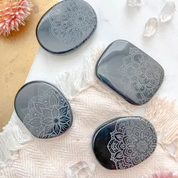 Mandala Etched Palm + Pocket Stones