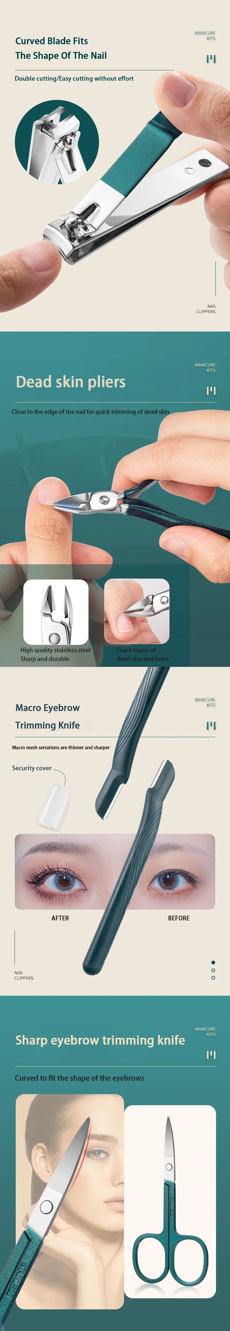 Snip Happens! 18-in-1 Stainless Steel Mani-Pedi Survival Kit – Sleek Nail Clippers & Trimmers with Luxe Travel Case