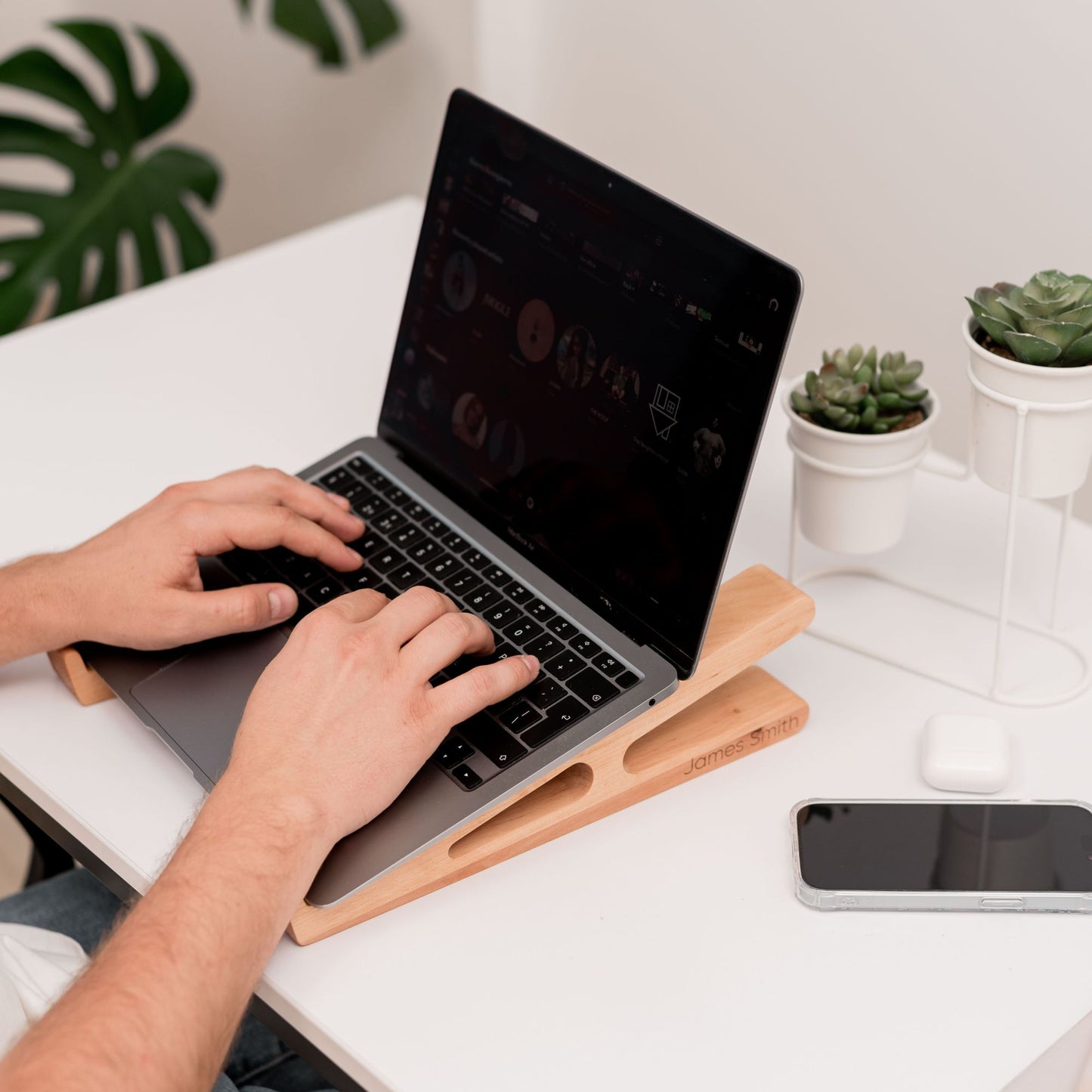 Wooden Laptop Stand – Solid Wood
